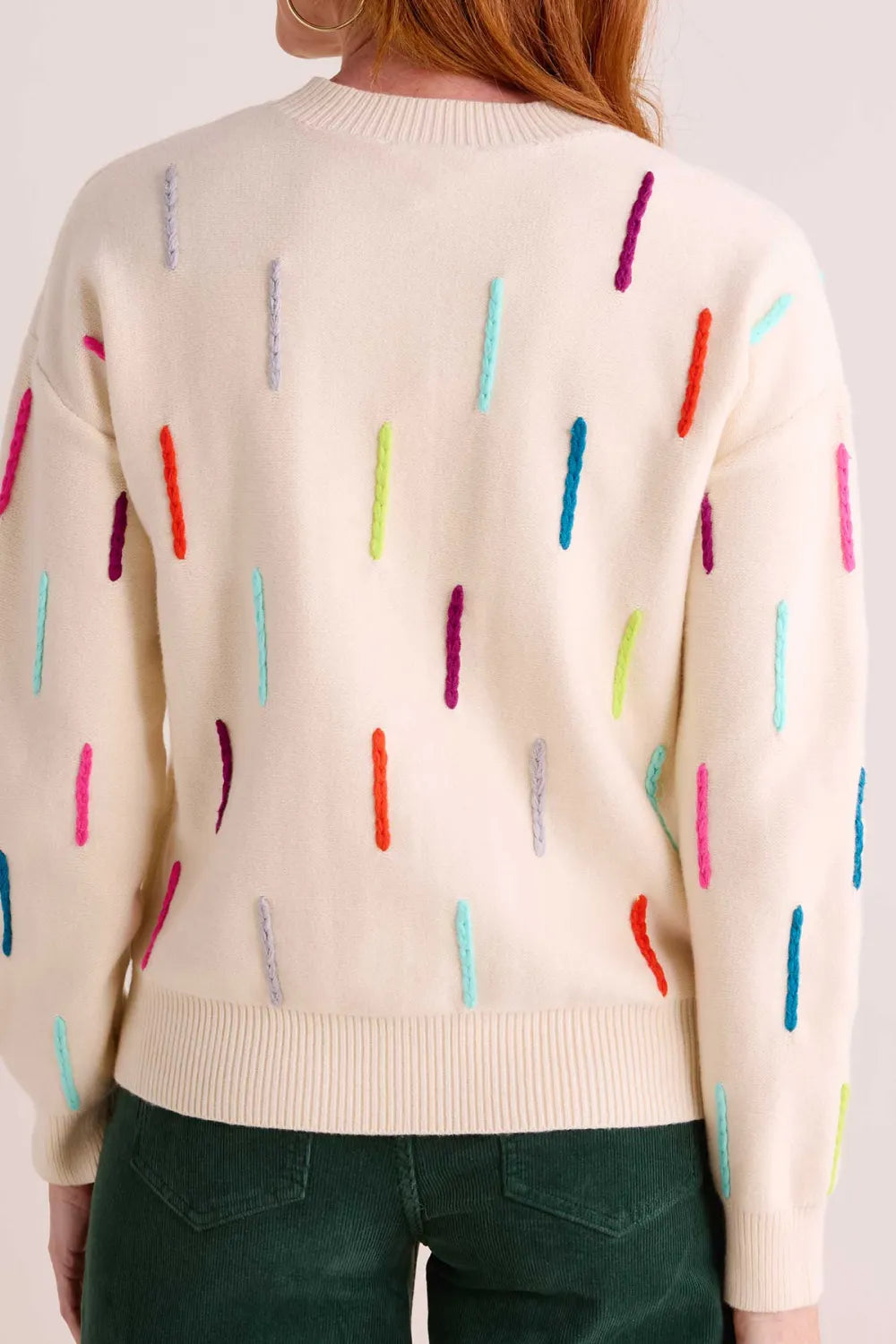 Multicolor Braided Details Sweater