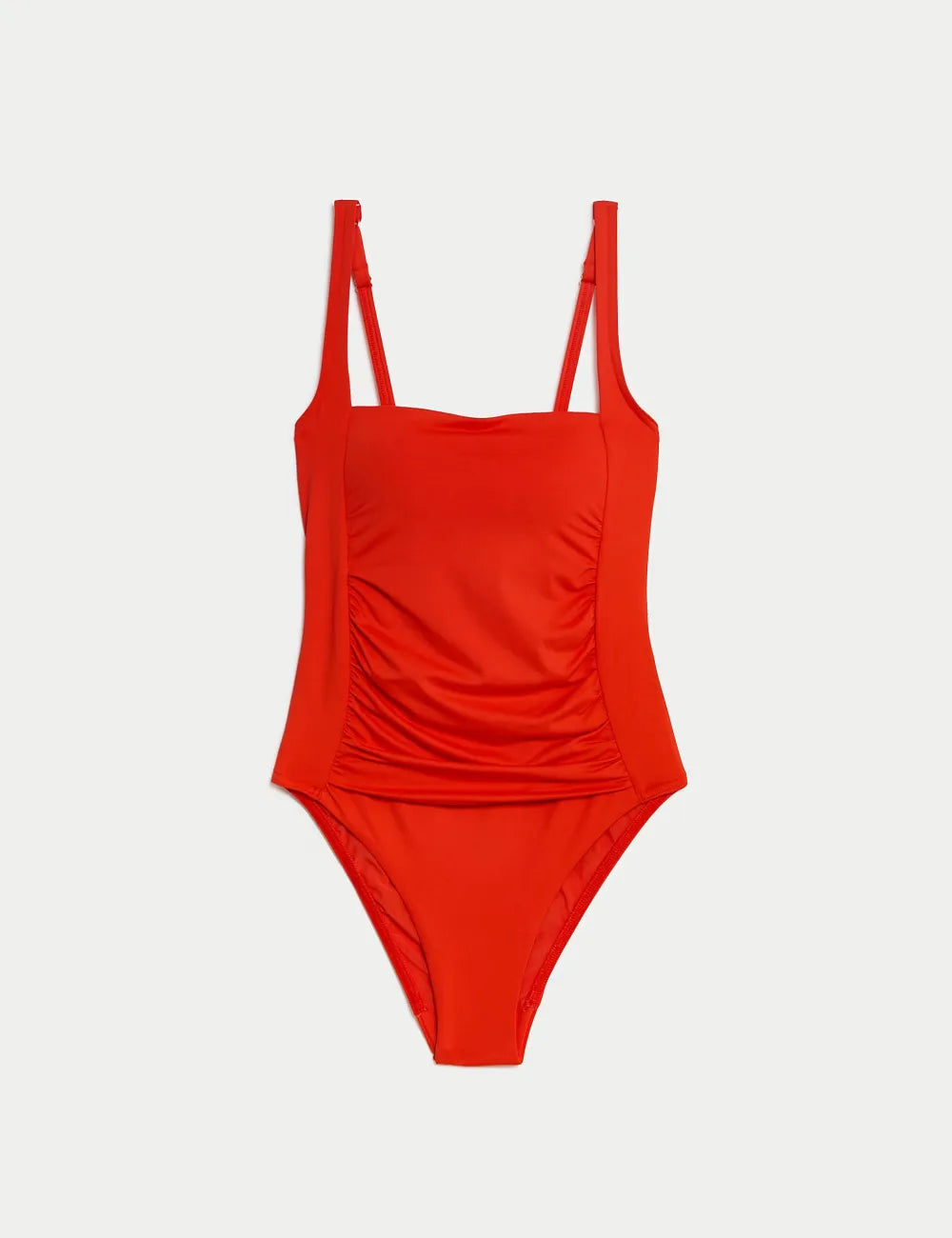 Red Tummy Control Padded Square Neck Swimsuit
